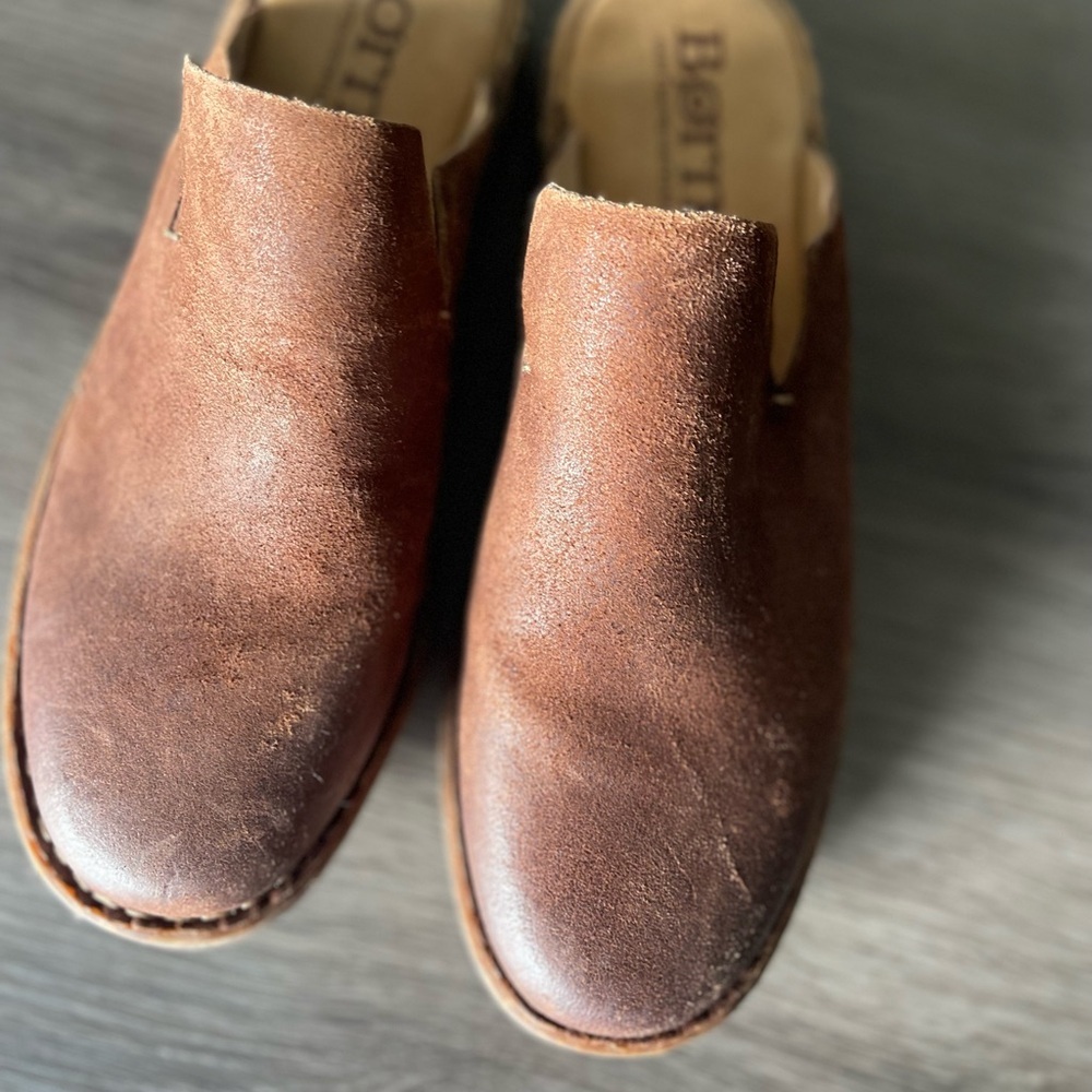 Born Selina Leather Distressed Slip On Mule Shoes - Picture 4 of 9